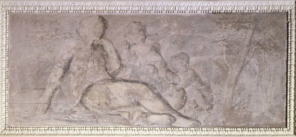 Geografi, kjærlighet og den jordiske sfæren, mellom 1775 og 1785 (olje på tre) av Unknown artist