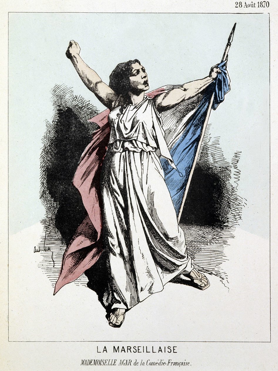 La Marseillaise: Miss Agar fra den franske komedien av Unknown artist