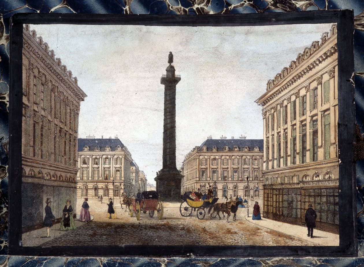 La Place Vendome - i "" Views of Paris for Panoptic Polyorama"", ca 1850 av Unknown artist