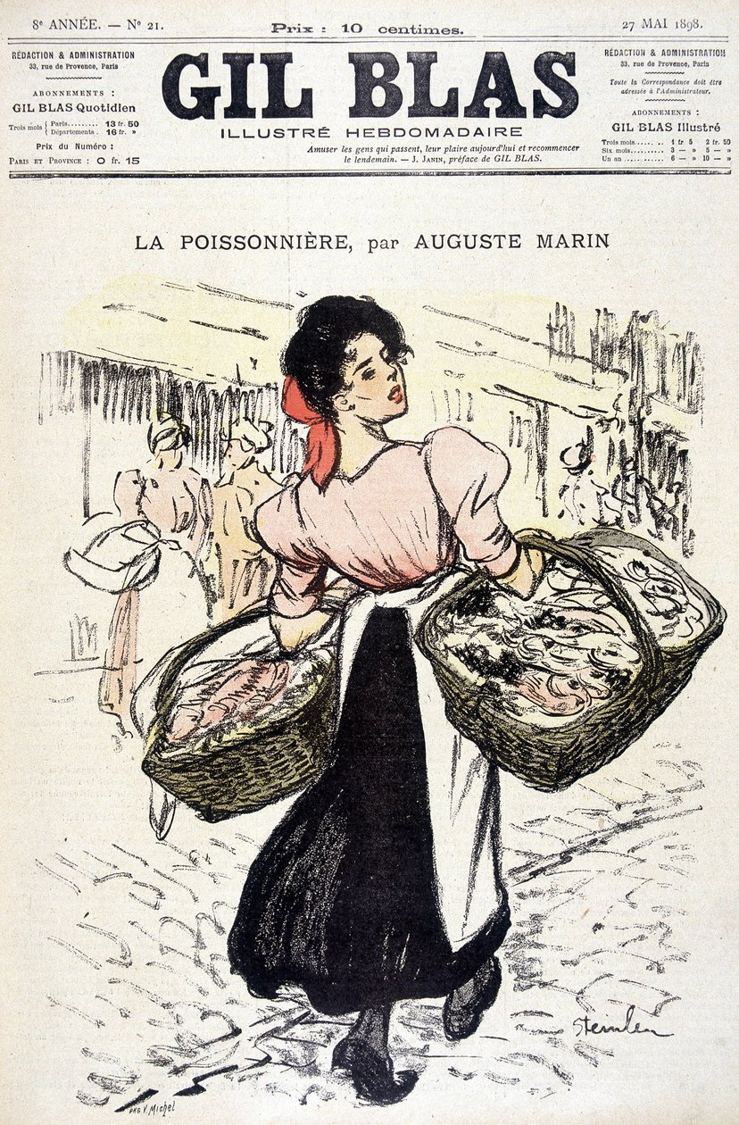 La fishonniere av Auguste Marin. I ""Gil Blas"", den 27.05.1898. av Unknown artist