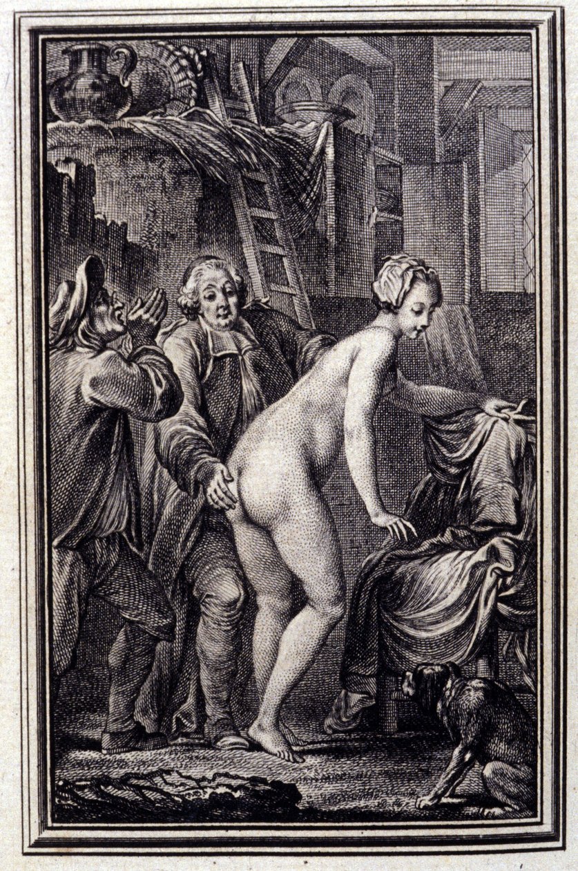 La mare du compere Pierre- in ""Fortellinger og noveller på vers"" av Jean La Fontaine. 1762. av Unknown artist