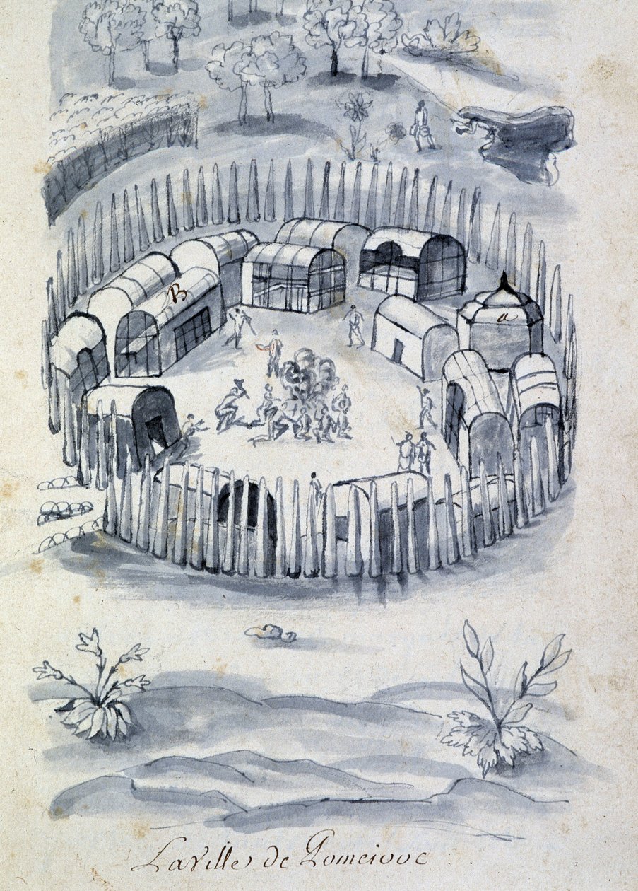 Byen Pomeivue (kolonieleir i Canada) - i "" Dialog eller intervju av en franskmann med en villmann" av Unknown artist