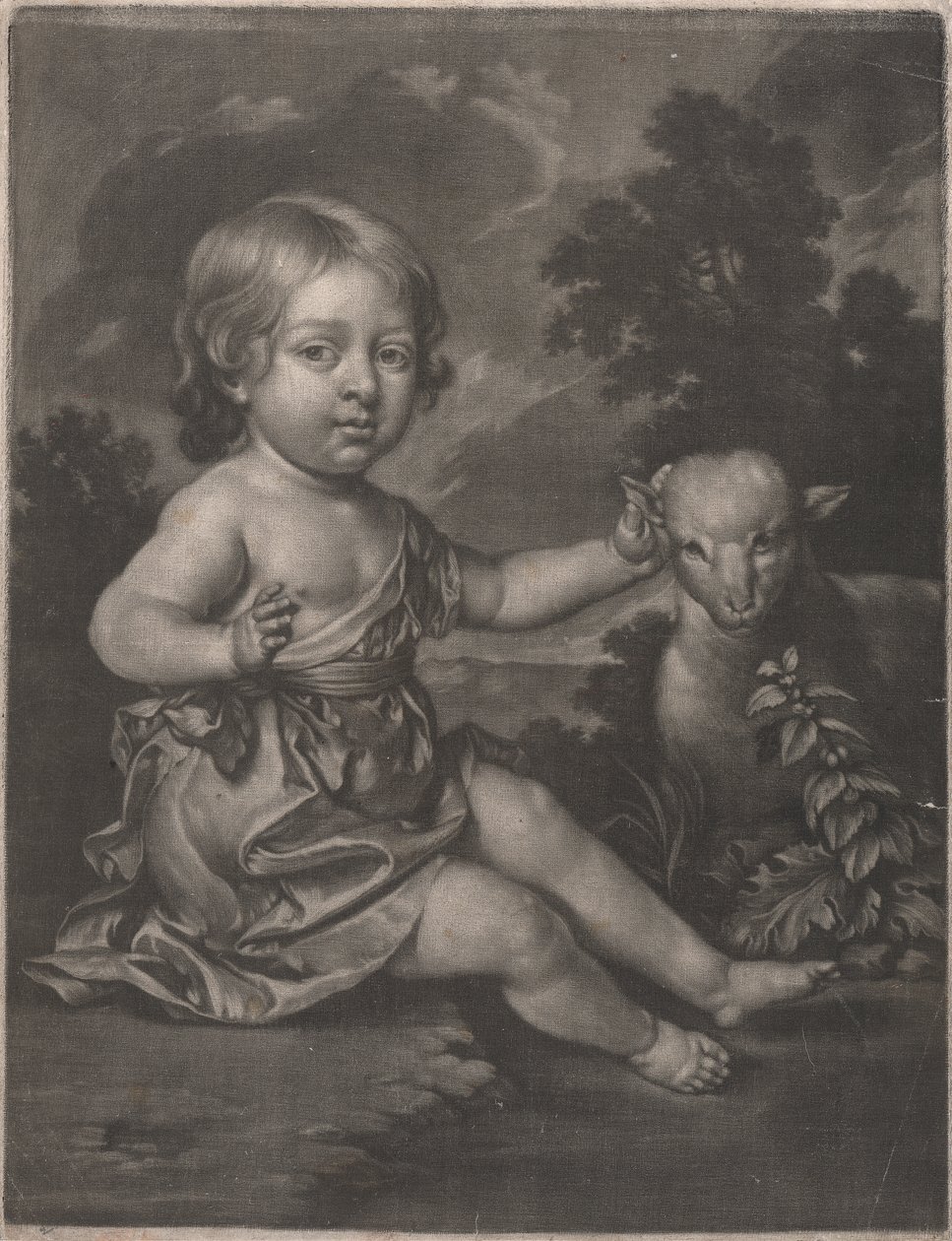 Dame (barn med lam) av Unknown artist