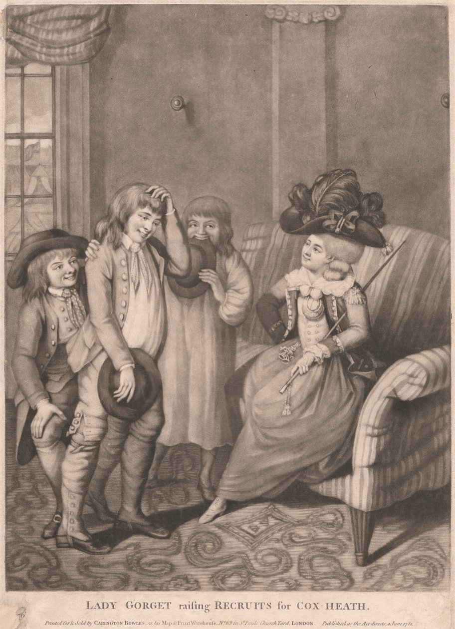 Lady Gorget henter rekrutter til Cox Heath av Unknown artist