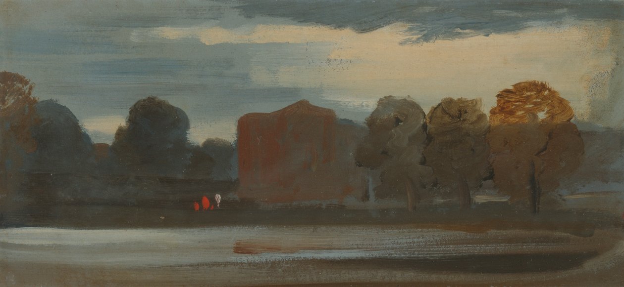 Landskap med innsjø av Unknown artist