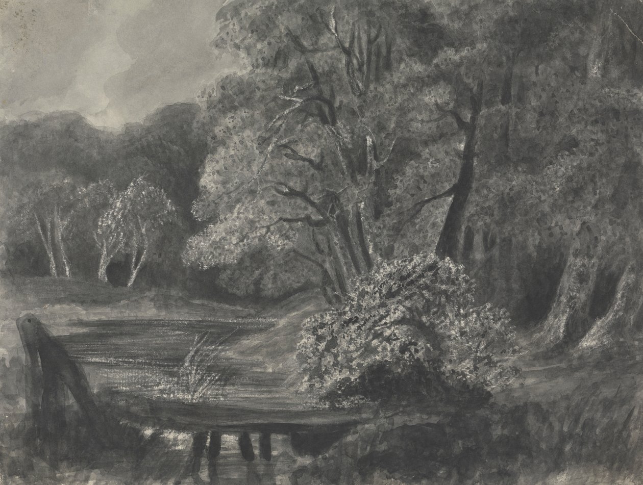 Landskap med dam av Unknown artist