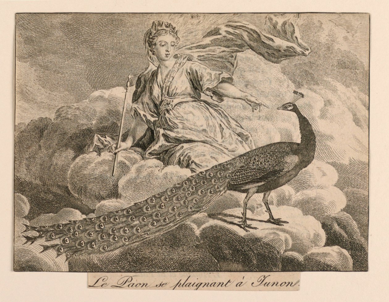 "Påfuglen som klager til Juno" fra La Fontaines fabler av Unknown artist