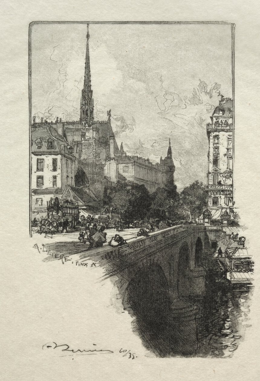 St. Michel-broen av Unknown artist