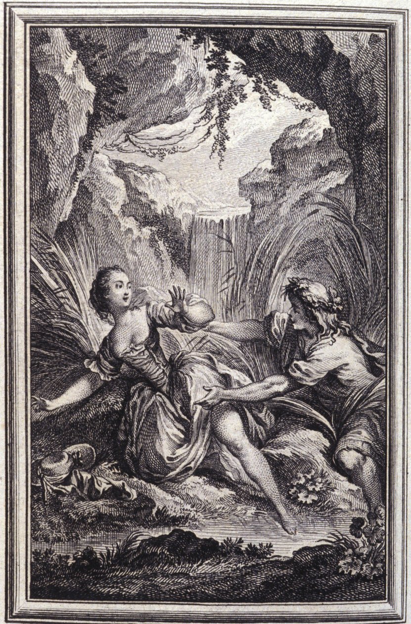 The Scamander River - i ""Fortellinger og noveller på vers"" av Jean La Fontaine. 1762. av Unknown artist