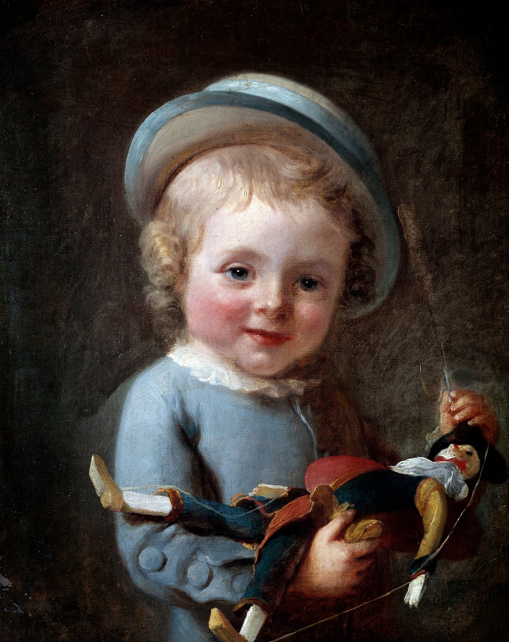 Le petit garcon au puppantin Anonymt maleri Paris fra 1700-tallet, Musee Cognacq Jay av Unknown artist