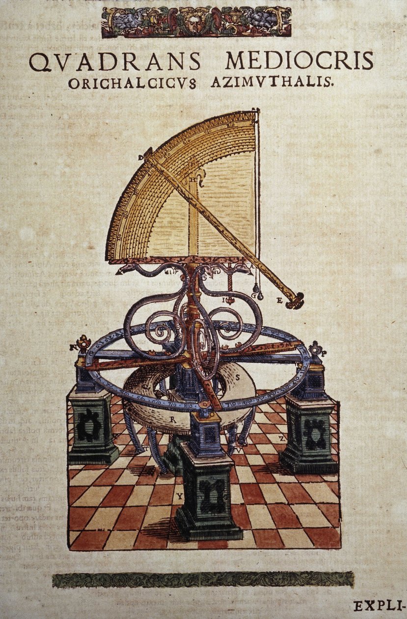 Le quadrant azimuthal i ""Astronomy instituted mechanics"" av Tycho Brahe (1546 - 1601), Wandsbeck av Unknown artist