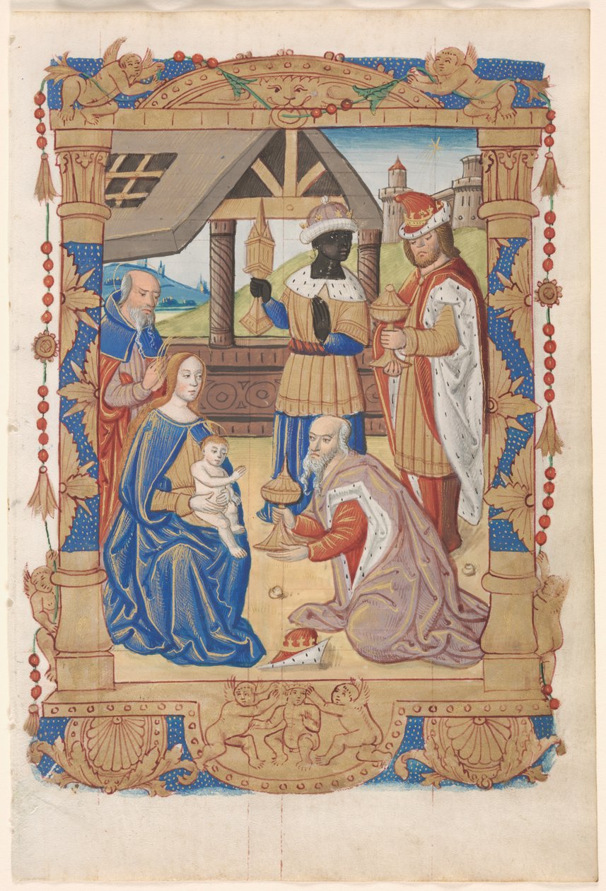 Leaf from a Book of Hours: Adoration of the Magi (recto) av Unknown artist