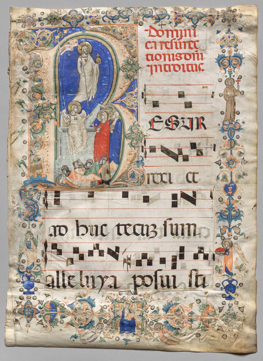 Leaf from a Gradual: Historiated Initial R: The Resurrection (recto) av Unknown artist
