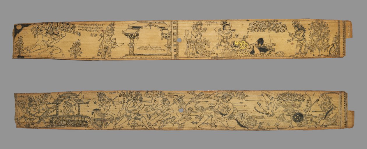 Blad fra en romantikk av Chandrabhanu og Lavanyavati av Upendra Bhanja (indisk, død 1740) av Unknown artist
