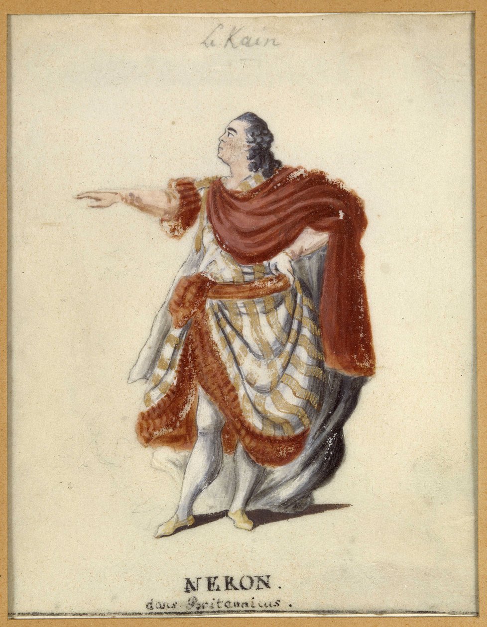 Lekain (Henri Louis Cain (Henri-Louis Le Kain) (1729-1778) som Nero i Racines "Britannicus"" av Unknown artist