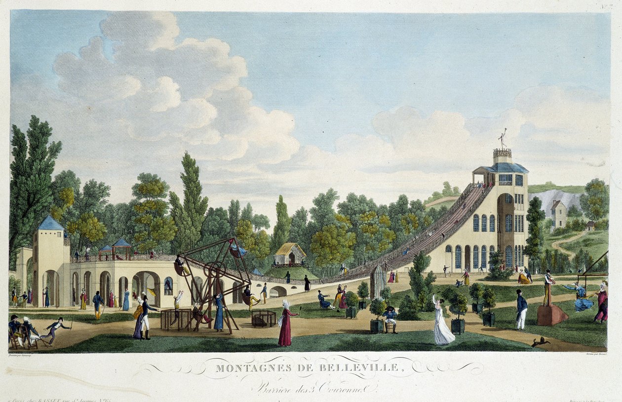 Belleville-berg-og-dal-banen - i "" Views of Paris"" av Courvoisier av Unknown artist