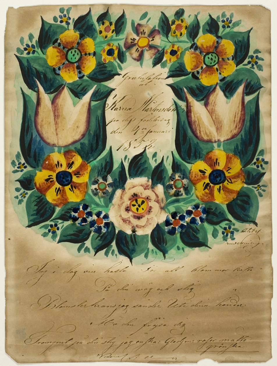 Gratulasjonsbrev til Karna Martensdottir av Unknown artist
