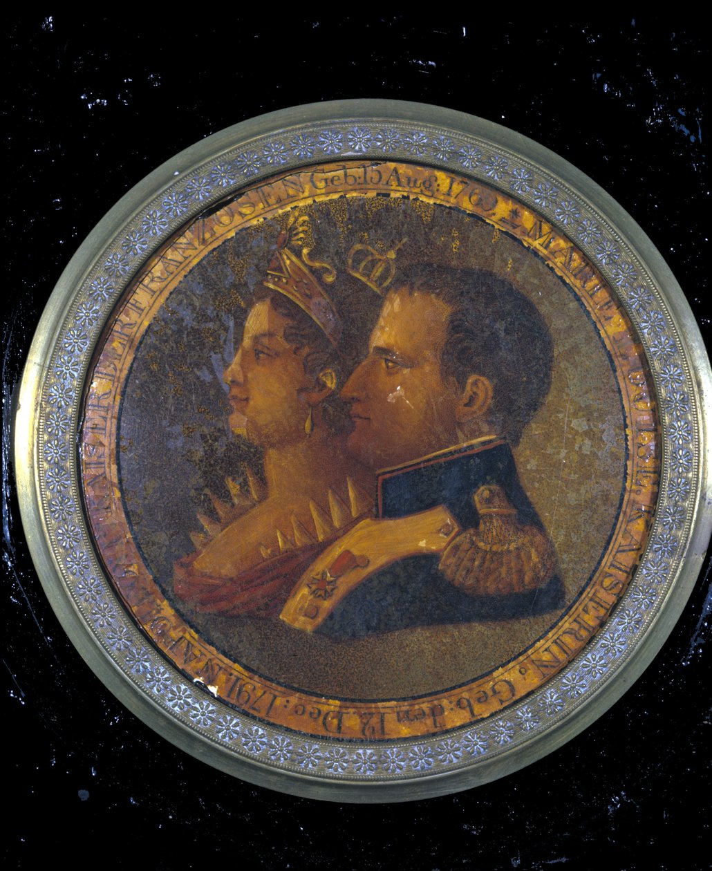 Lokk på en snusboks med portretter av Napoleon I og Josephine. Milano, Risorgimento-museet av Unknown artist