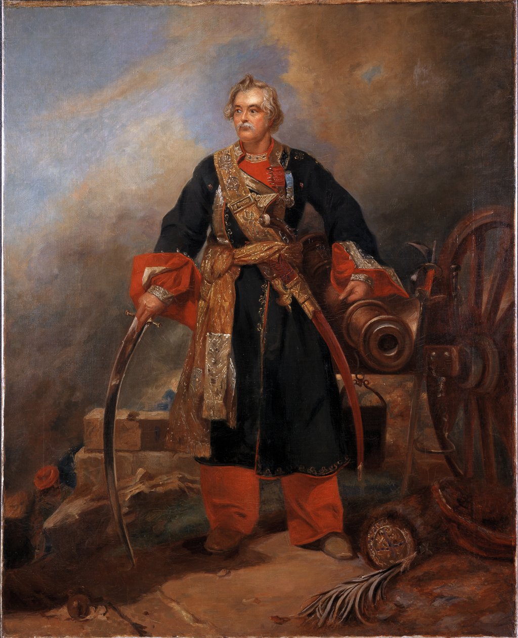 Generalløytnant Sir John Bennet Hearsey, 2. (Bengal) irregulært kavaleri (Gardners hest) av Unknown artist