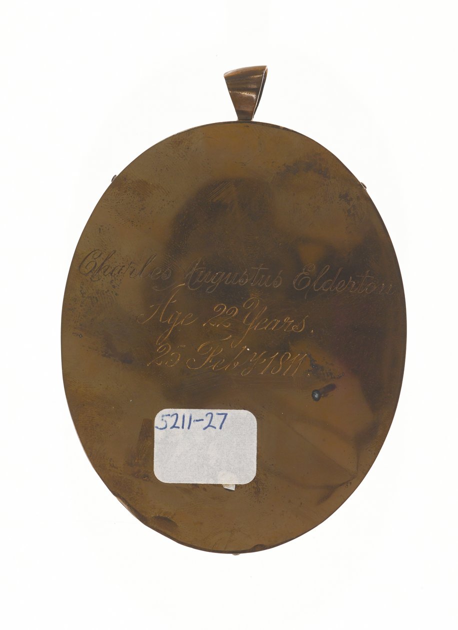 Løytnant Charles Augustus Elderton (1789-1841), 9. Madras Native Infantry, 25. februar 1811 (miniatyr på elfenben) av Unknown artist