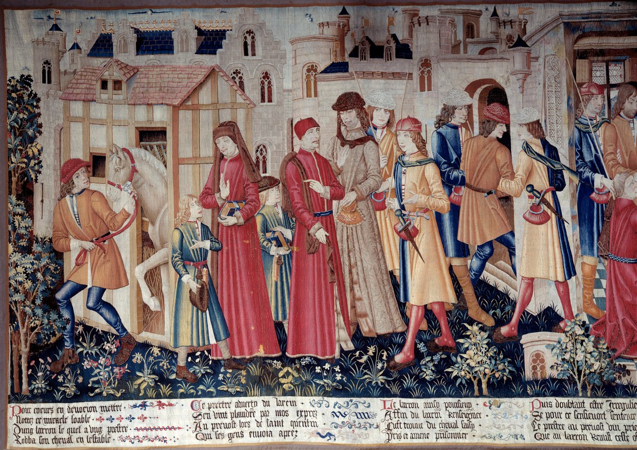 Life of Saint Quentin: Miracle of Saint Quentin (Legende Doree). Tapestry of Saint Quentin (Fragment of Venstre), ca. 1480. Louvre-museet, Paris av Unknown artist