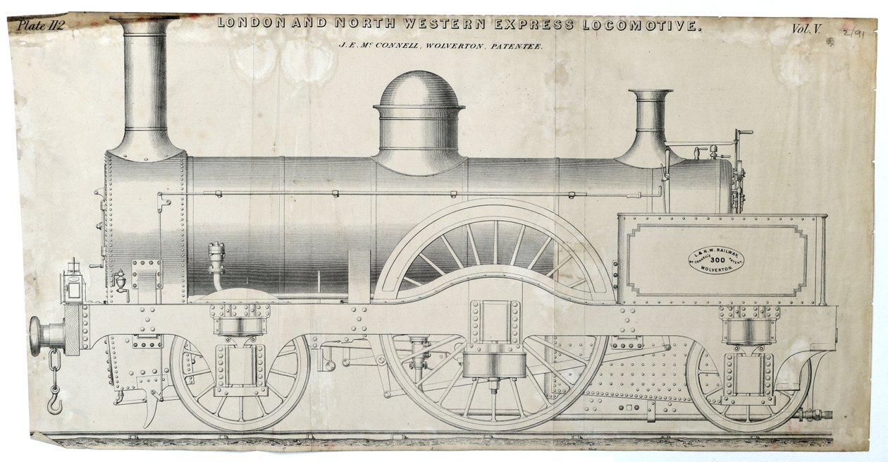 London og North Western Express Lokomotivplate 112 av Unknown artist