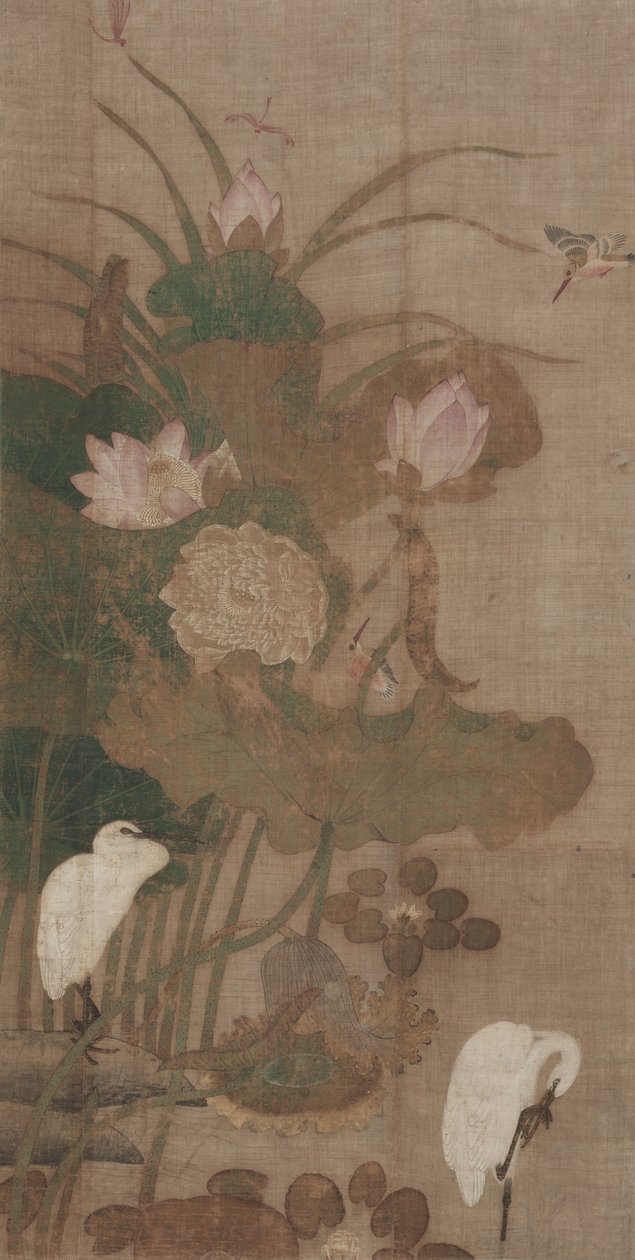 Lotus, insekter og fugler av Unknown artist