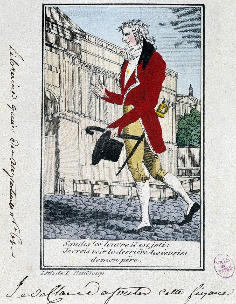 Louvre: estetisk kritiker av Louvre. 1700-talls gravering. av Unknown artist