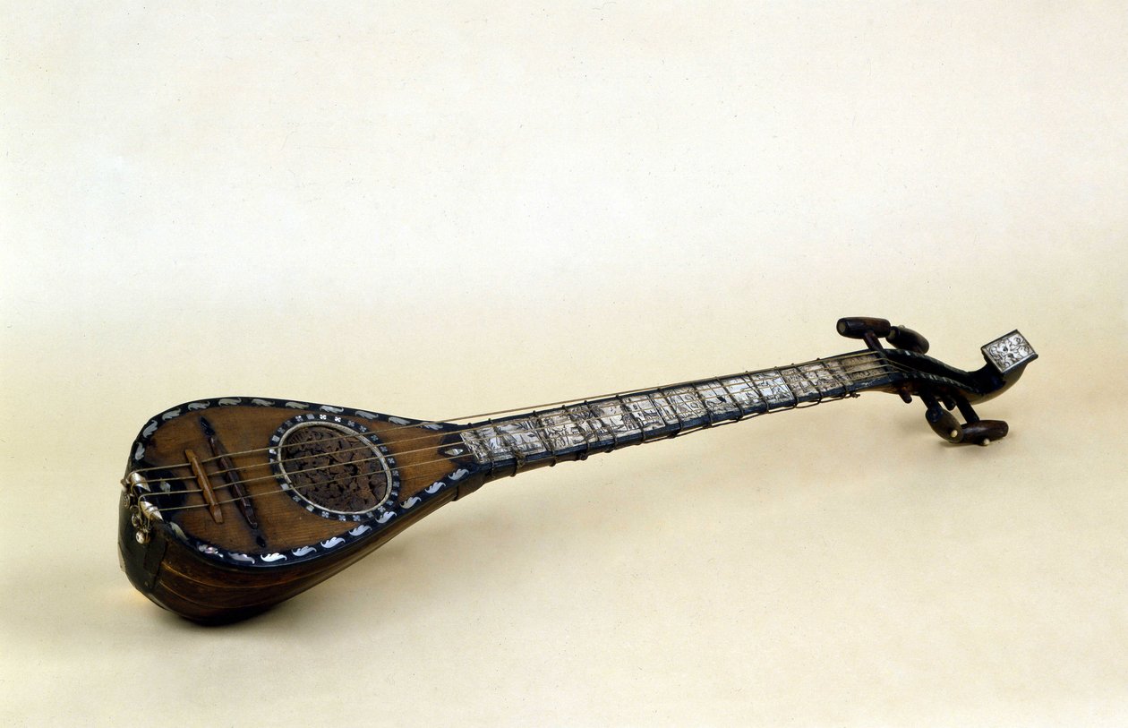 Lute har fire tau fra 1700-tallet. av Unknown artist