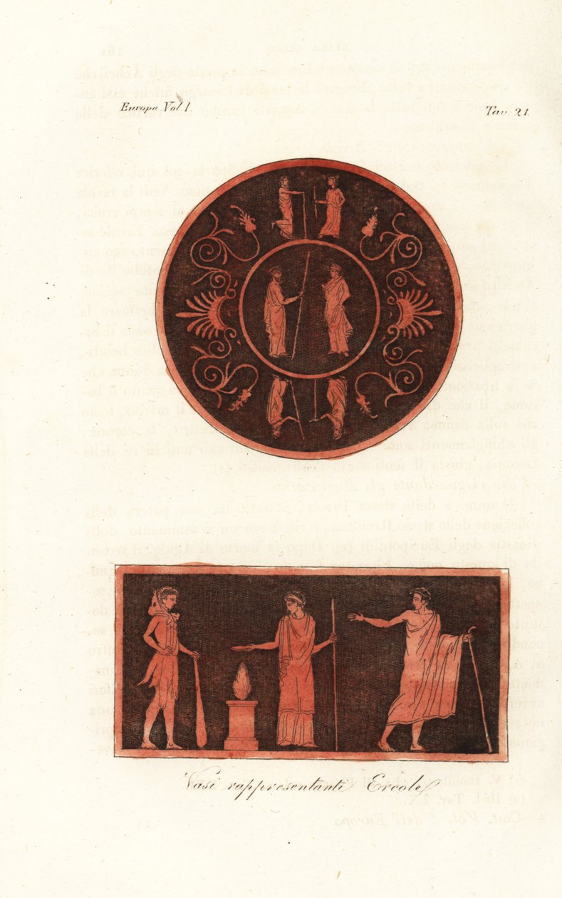 Lysander og Agesilaus II av Sparta (øverst) og Hercules i løveskinn med kølle ved et offer med Deiphobus, kongen av Amiclea i Laconia, og hans kone (nederst) av Unknown artist