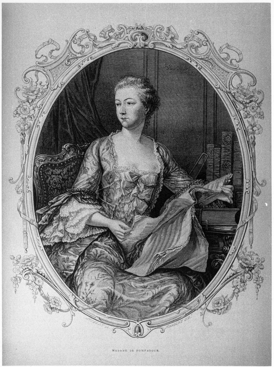 Madame de Pompadour, Jeanne Antoinette Poisson (1721-1764) (Marquise de Pompadour) favoritt av Louis XV - Musee Carnavalet. av Unknown artist