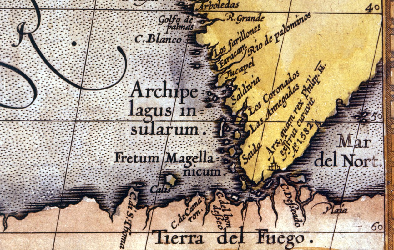 Magellanstredet. 1500-talls atlas. av Unknown artist
