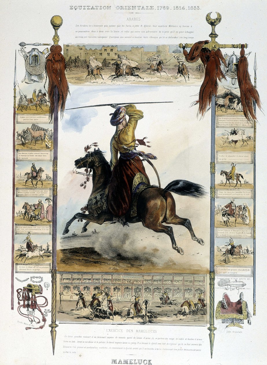 Mameluck (Eastern Horse Riding) - i "" Pittoresk historie om gammel og moderne ridning"" av Charles Aubry av Unknown artist