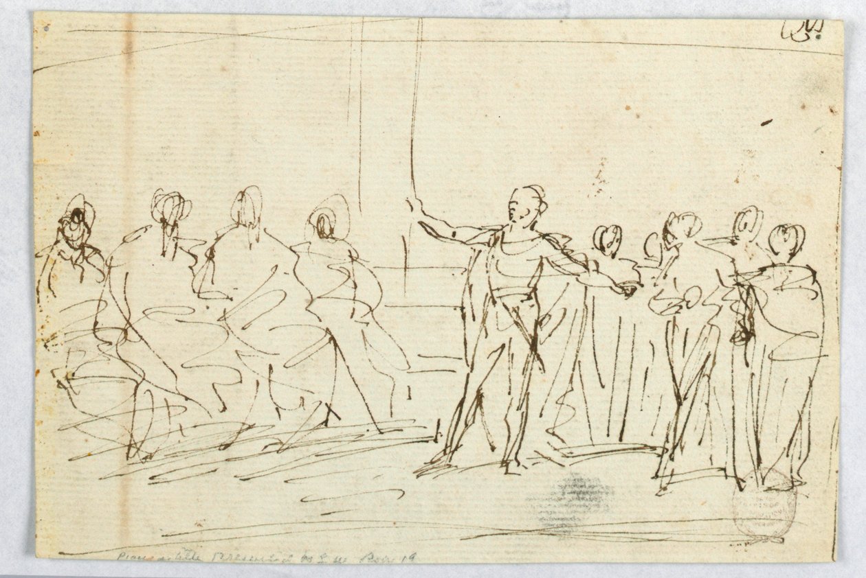 Mann holder tale av Unknown artist