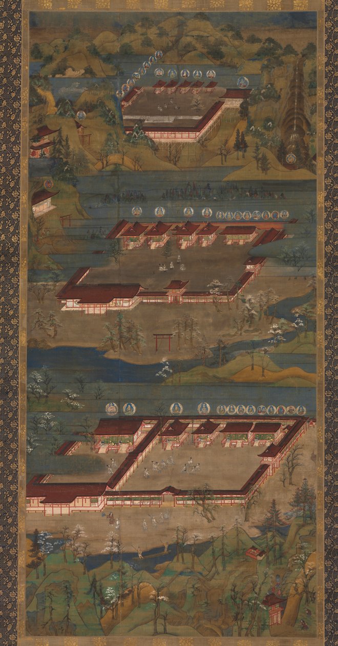 Mandalaen til de tre helligdommene ved Kumano av Unknown artist