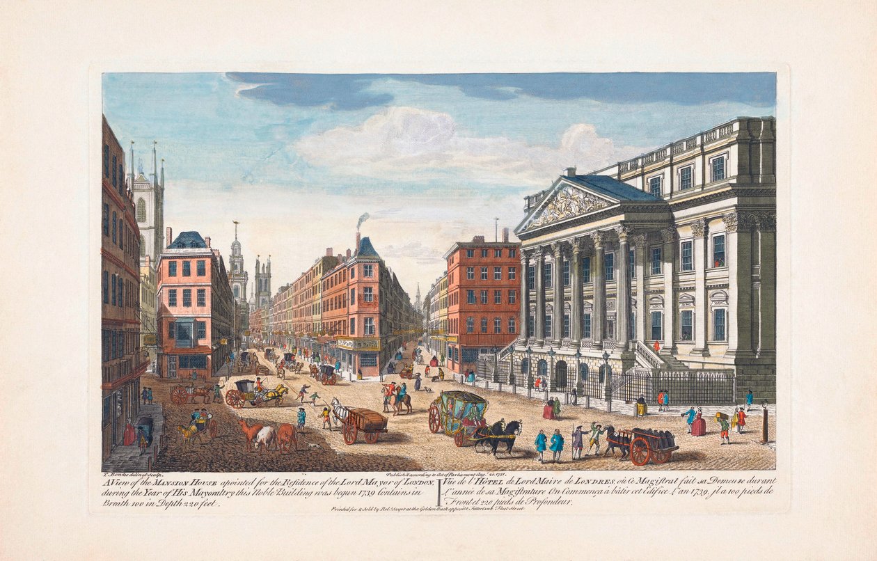 Mansion House, London på 1700-tallet av Unknown artist
