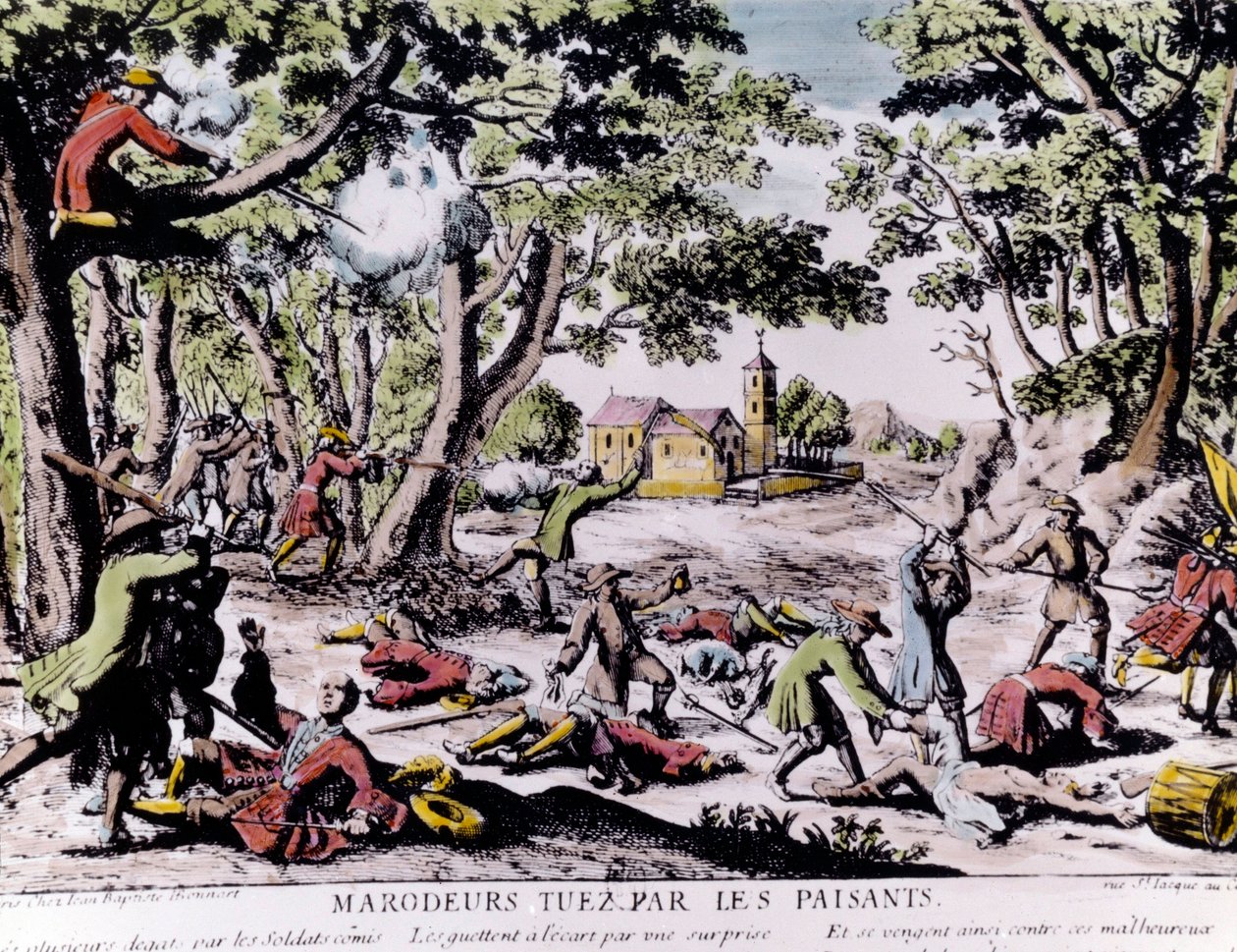 Marauders skutt av bønder. 1700-tallstrykk Paris, B.N. av Unknown artist
