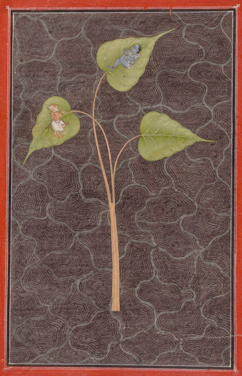 Markandeya ser på Krishna i det kosmiske hav av Unknown artist