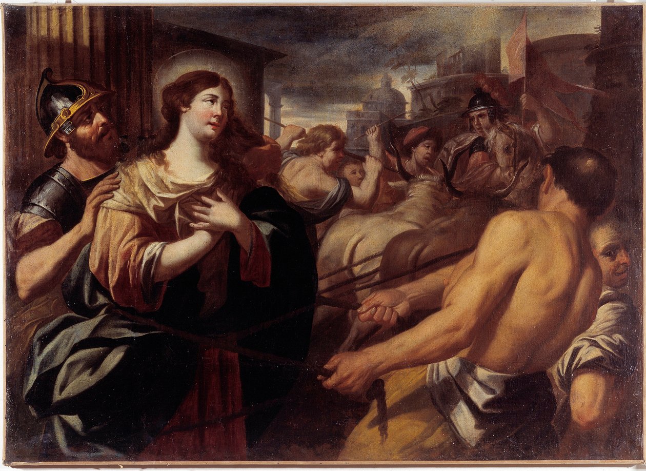 Martyrdom of Saint Lucy (olje på lerret av Unknown artist