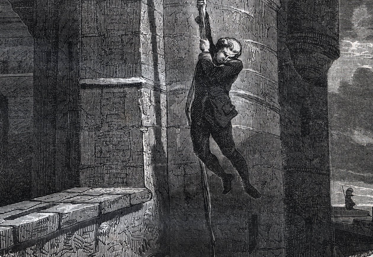 Masers De Latude escaping from the Bastille - Escape de la Bastille by Jean Henry, dit Danry, dit Masers de Latude (1725-1805) - engraving in “” Dictionnaire populaire illustrious”” - 1864 - by Joseph Decembre and Edmond Allonier - av Unknown artist