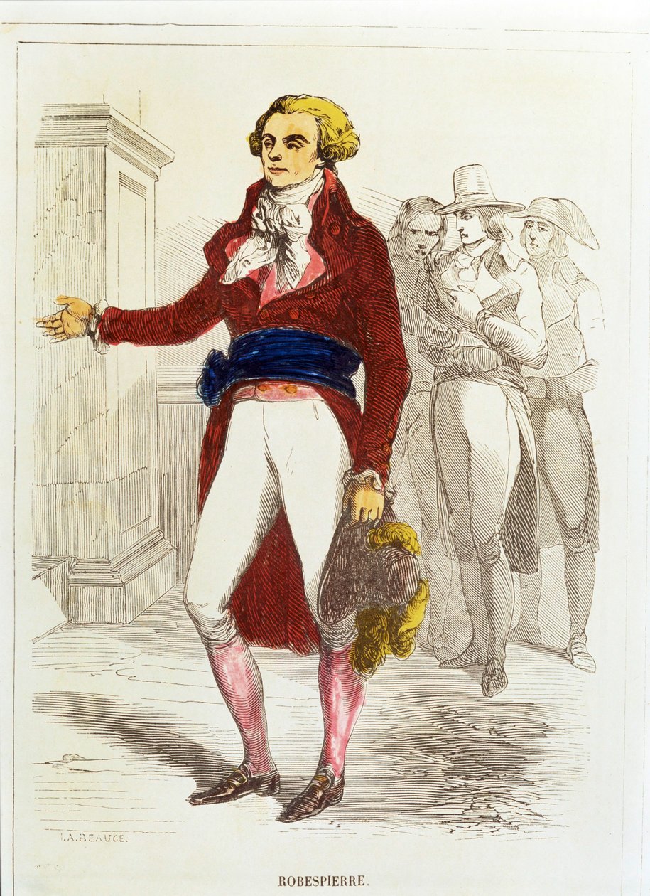 Maximilien Robespierre, Håndkolorert etsing (håndkolorert etsing) av Unknown artist