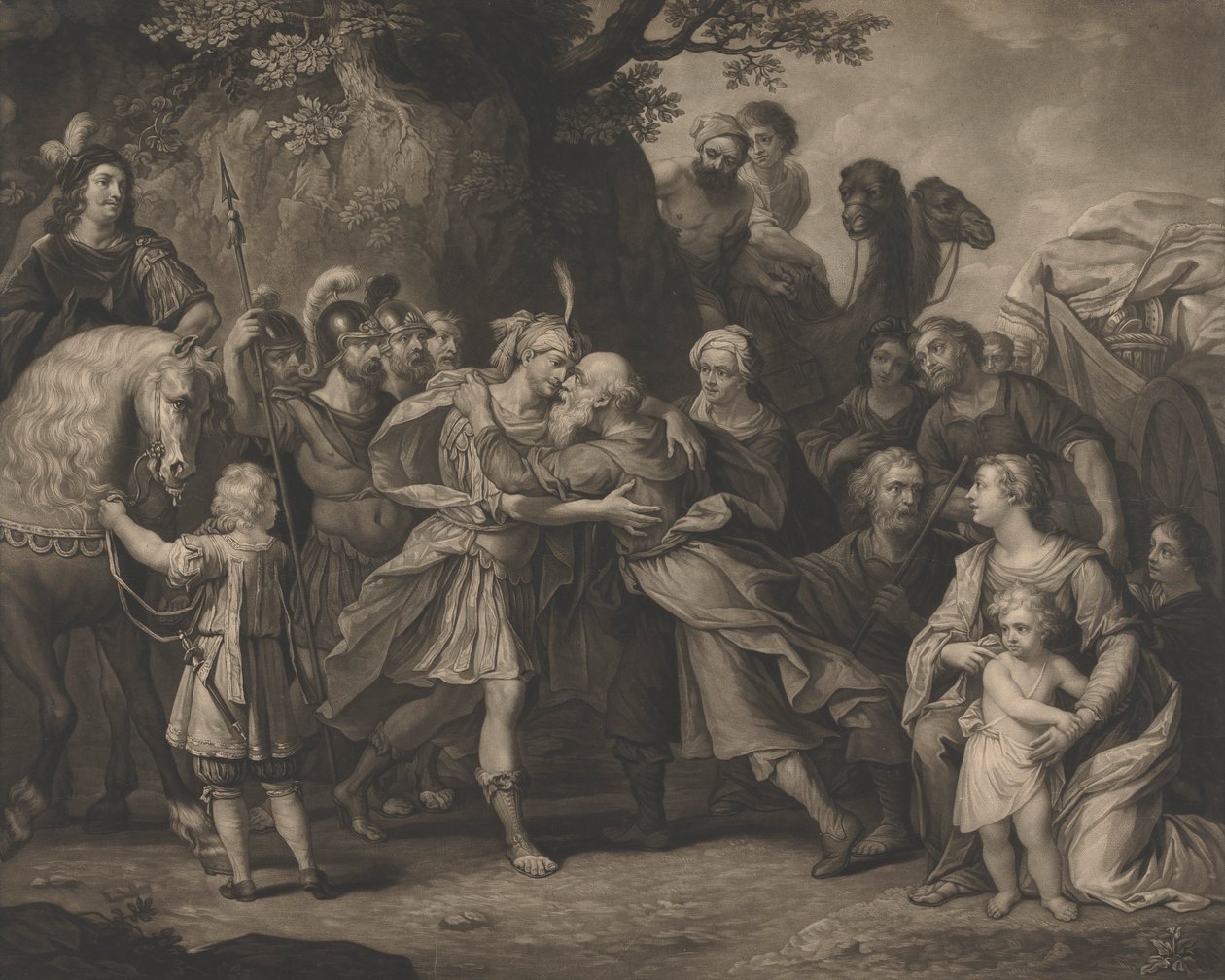 Møte mellom Jakob og Esau av Unknown artist