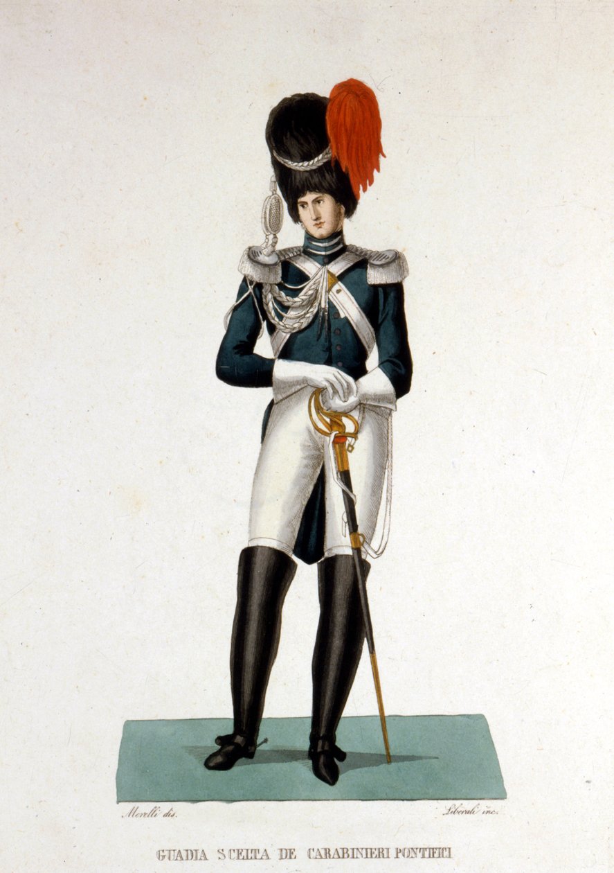 Medlem av det pavelige gendarmerie i Vatikanstaten. av Unknown artist