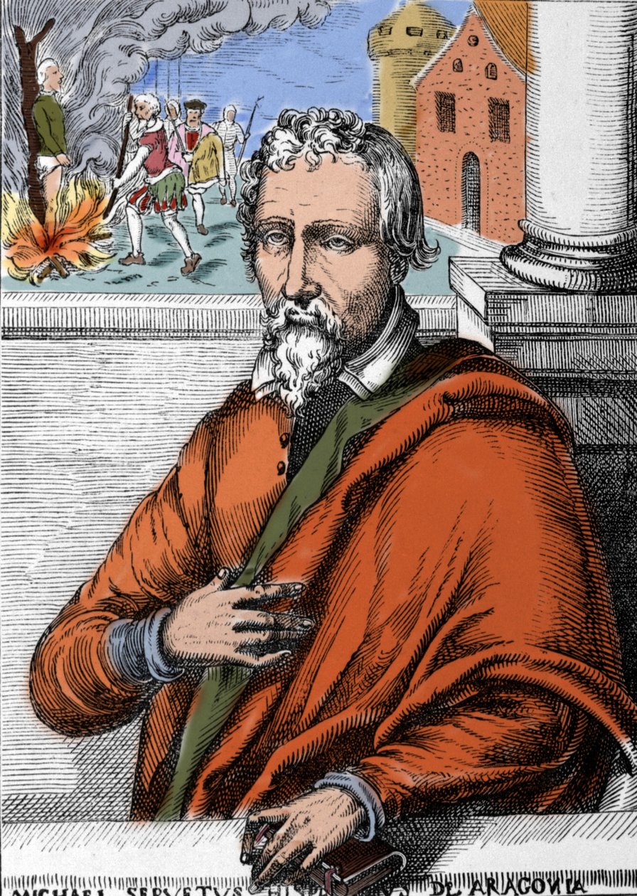 Michel Servet (Michel de Villanueva) (1511-1553), spansk lege og teolog. Gravering av Unknown artist