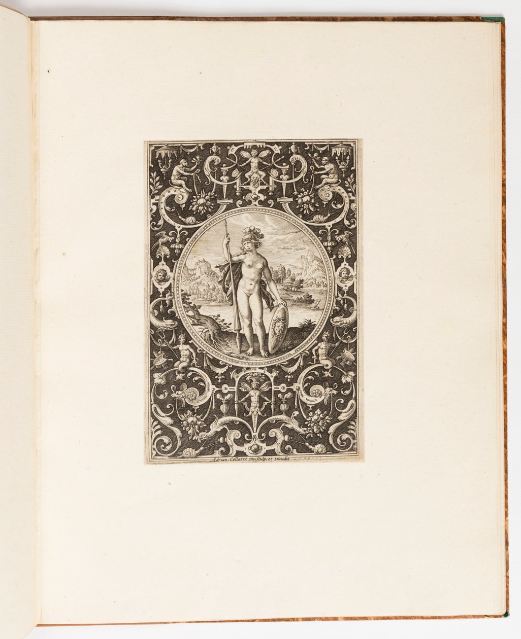 Minerva, tallerken fra en suite med 6 dekorative design med Judgment of Paris av Unknown artist