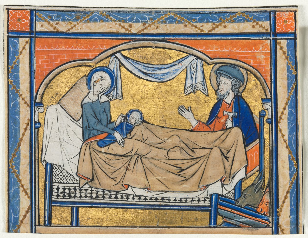 Miniatyr utskåret fra en Psalter: Fødselen av Unknown artist