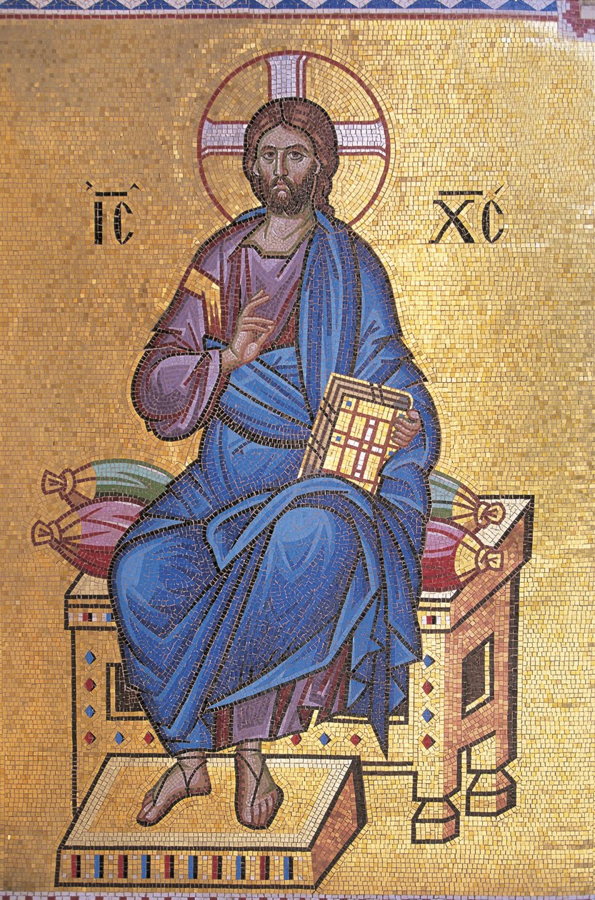 Mosaikk som viser Kristus på tronen av Unknown artist