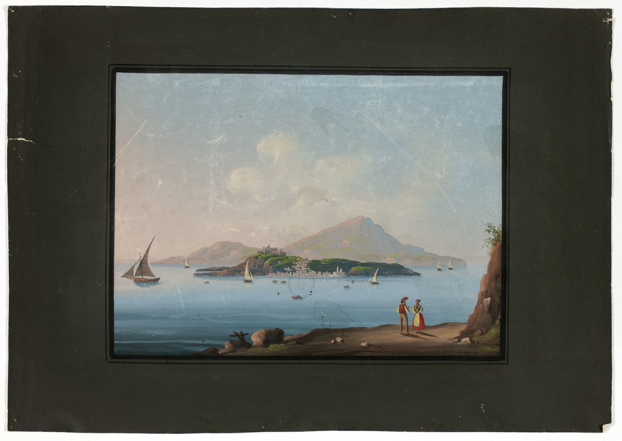 Napoli med Vesuv av Unknown artist