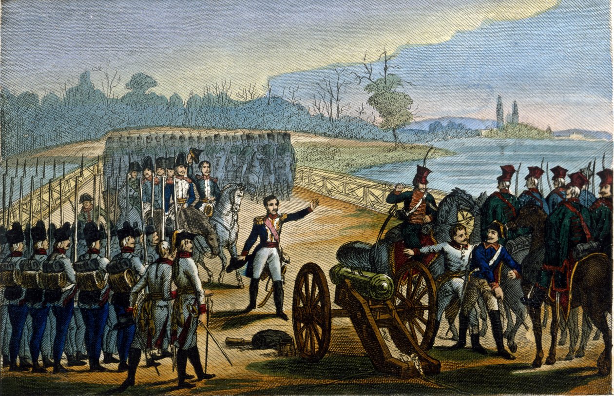Napoleonskrigen. Wien: Erobringen av Donau-broene 13.11.1805. av Unknown artist
