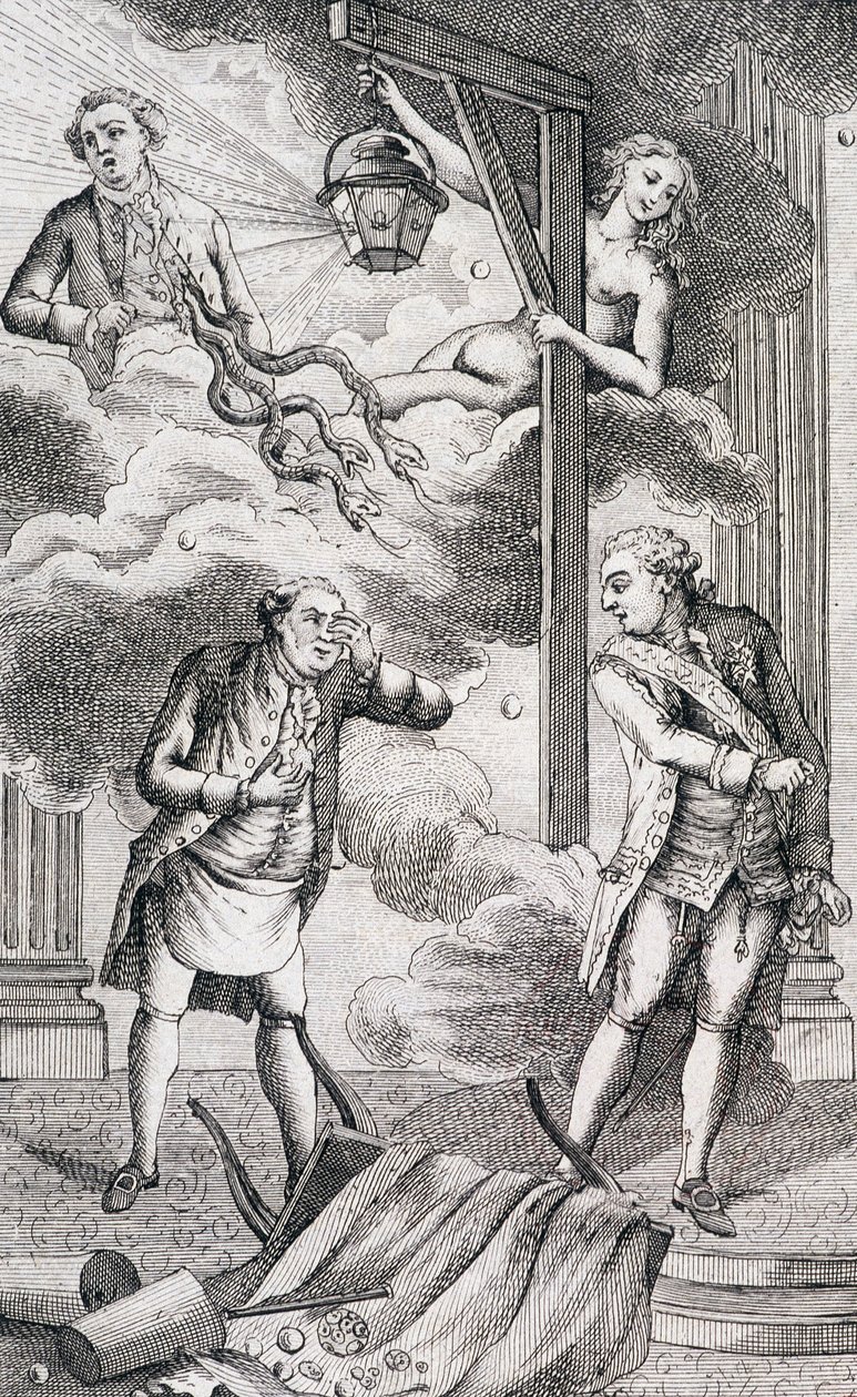 Necker dømt av lyktens domstol - i "" Supplement til privatlivet og departementet til Mr. Necker, Generaldirektør for finans"" av en borger, red. Pellet, Genève av Unknown artist